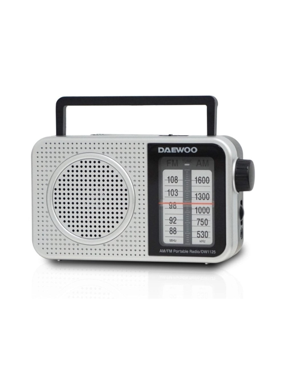 Radio Portátil Daewoo DW1125/ a Pilas/ Gris Metalizado