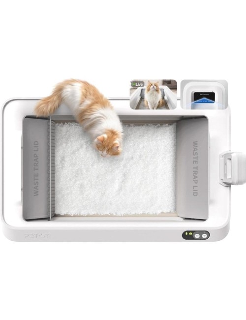 Arenero para Gatos Autolimpiable PetKit PuroBot Crystal Duo con Cámara/ Control desde APP/ Blanco