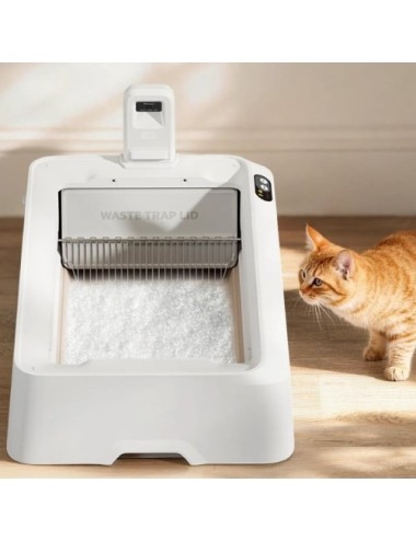 Arenero para Gatos Autolimpiable PetKit PuroBot Crystal Duo con Cámara/ Control desde APP/ Blanco