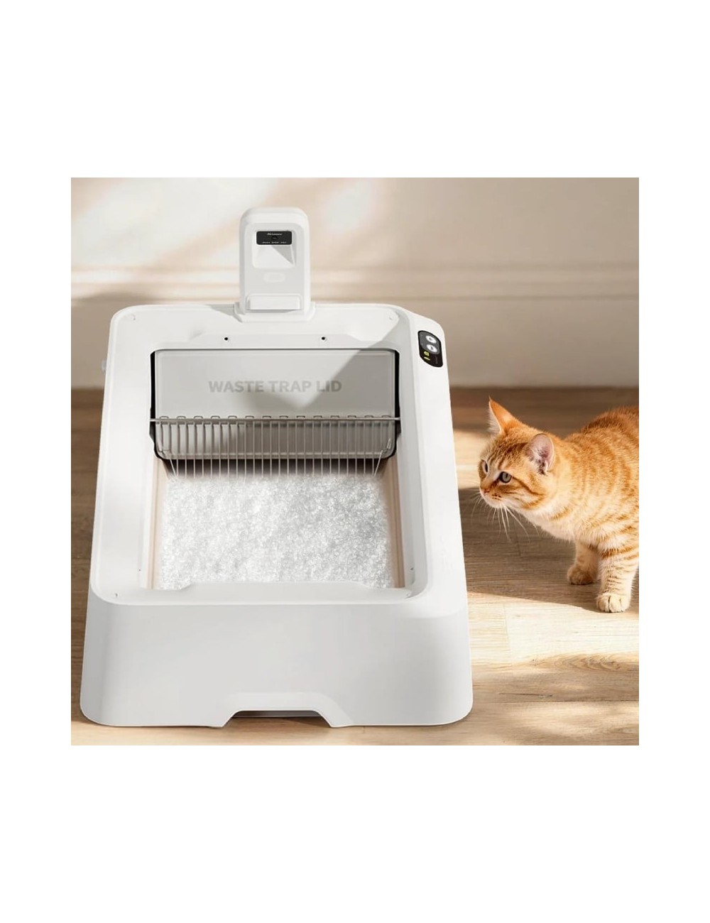 Arenero para Gatos Autolimpiable PetKit PuroBot Crystal Duo con Cámara/ Control desde APP/ Blanco