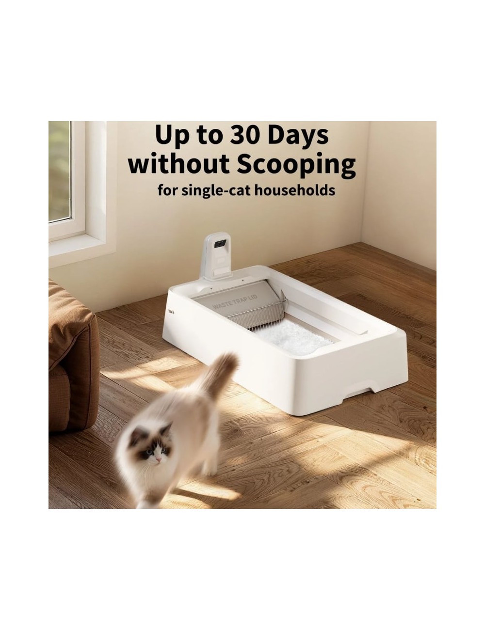Arenero para Gatos Autolimpiable PetKit PuroBot Crystal Duo con Cámara/ Control desde APP/ Blanco