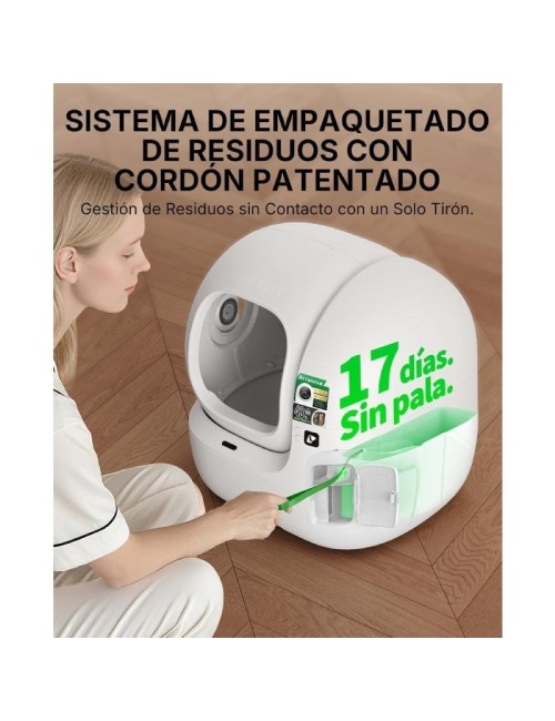 Arenero para Gatos Autolimpiable PetKit PuroBot Max Pro 2/ 76L/ Control desde APP/ Blanco