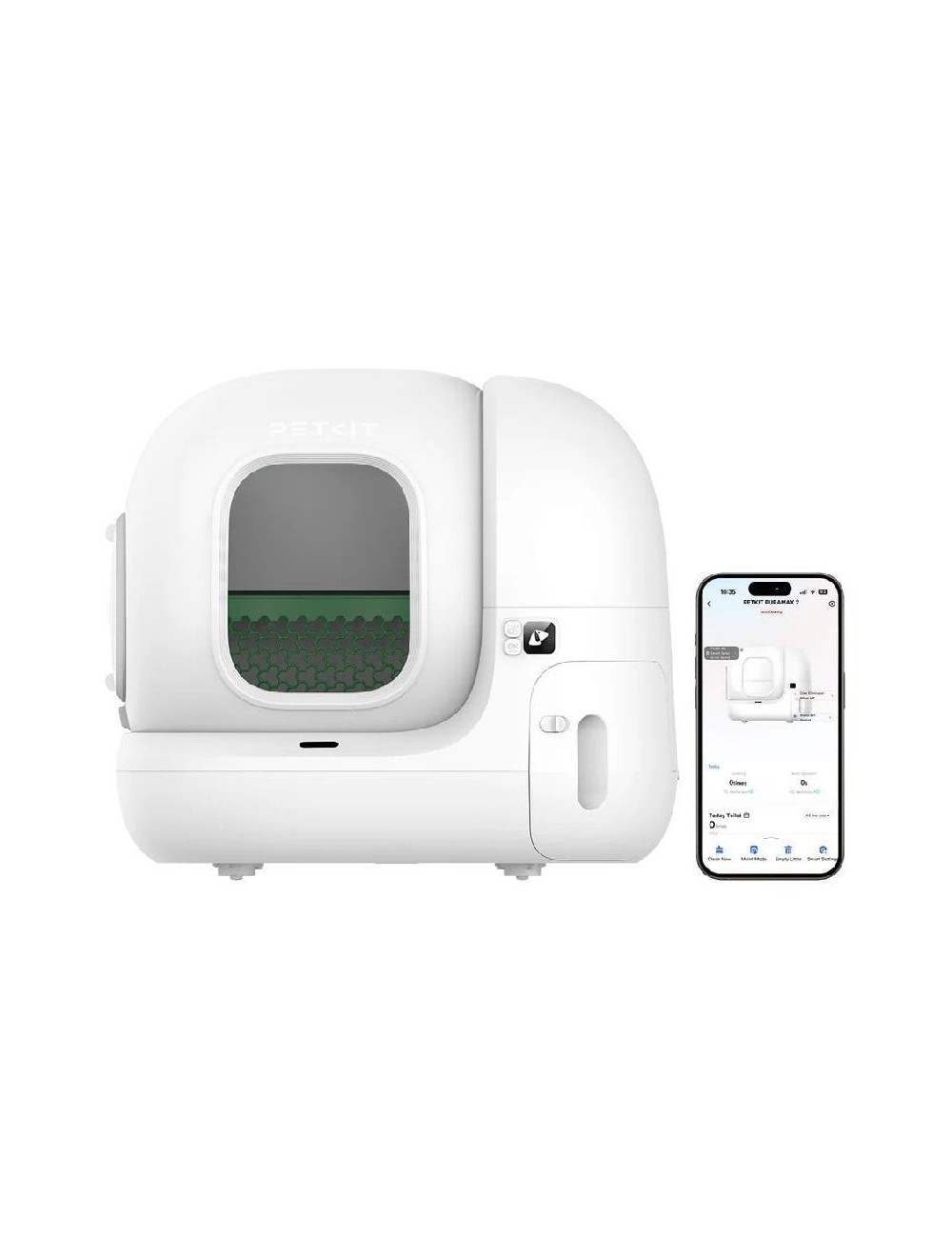 Arenero para Gatos Autolimpiable PetKit PURA MAX 2/ 76L/ Control desde APP/ Blanco Mate