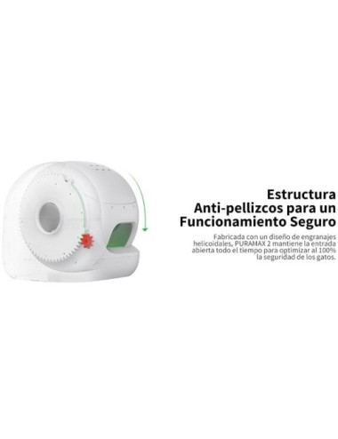 Arenero para Gatos Autolimpiable PetKit PURA MAX 2/ 76L/ Control desde APP/ Blanco Mate