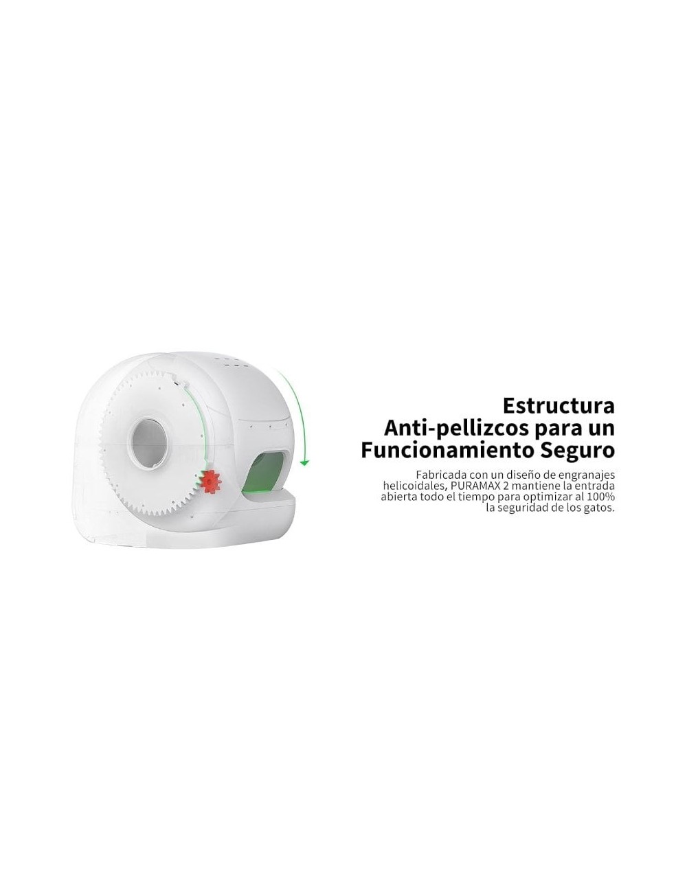 Arenero para Gatos Autolimpiable PetKit PURA MAX 2/ 76L/ Control desde APP/ Blanco Mate