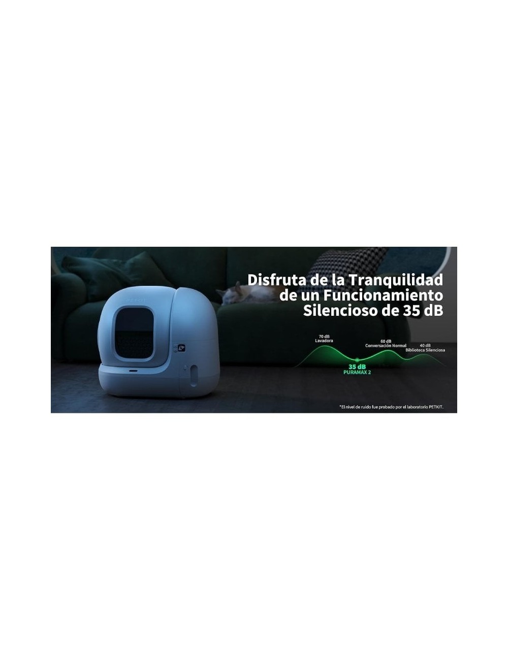 Arenero para Gatos Autolimpiable PetKit PURA MAX 2/ 76L/ Control desde APP/ Blanco Mate