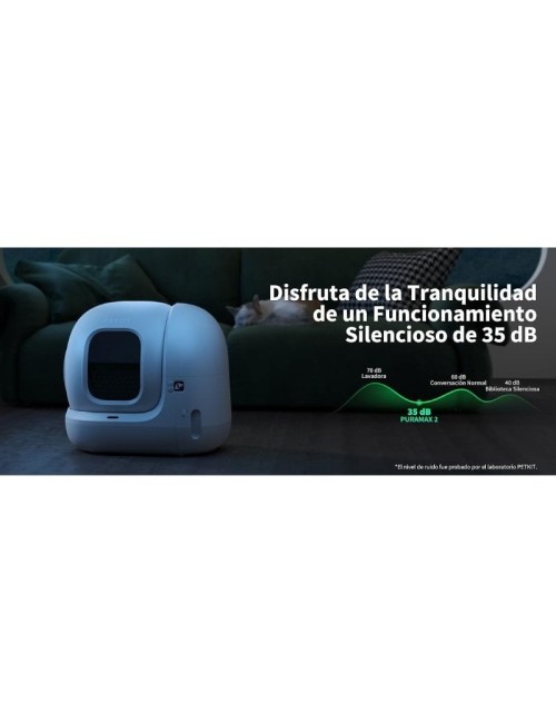Arenero para Gatos Autolimpiable PetKit PURA MAX 2/ 76L/ Control desde APP/ Blanco Mate