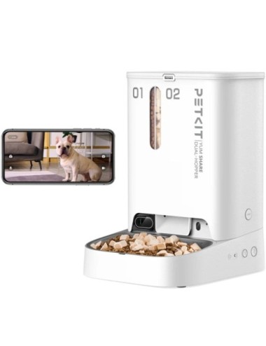 Comedero de mascotas Inteligente PetKit YumShare Dual-Hopper/ Cámara HD/ con Micrófono