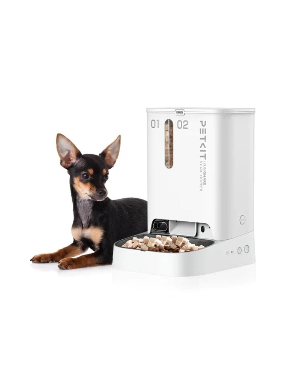 Comedero de mascotas Inteligente PetKit YumShare Dual-Hopper/ Cámara HD/ con Micrófono