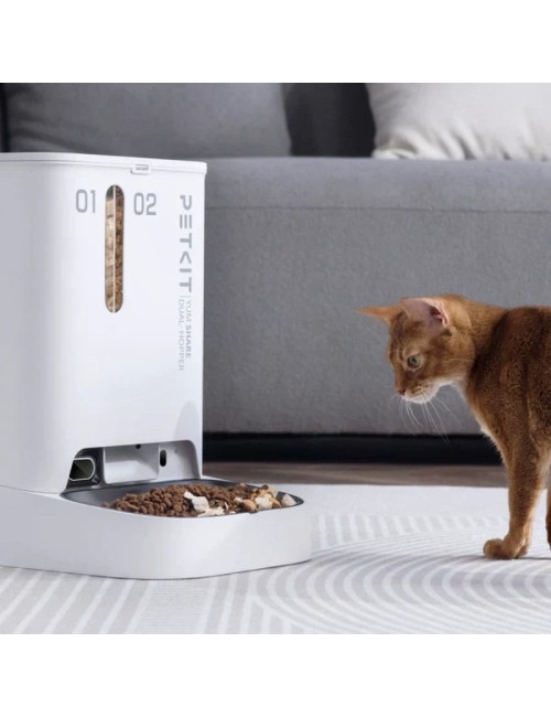 Comedero de mascotas Inteligente PetKit YumShare Dual-Hopper/ Cámara HD/ con Micrófono