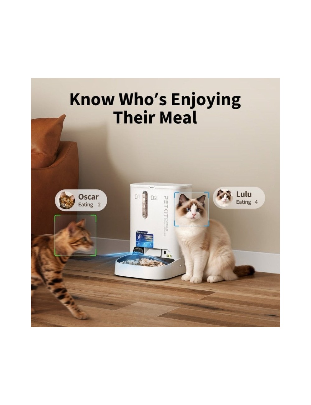 Comedero de mascotas Inteligente PetKit YumShare Dual-Hopper 2/ Cámara HD/ con Micrófono