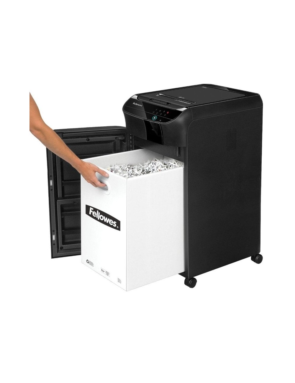 Destructora Fellowes AutoMax 450C/ Corte en Partículas de 4 x 38mm/ Negra
