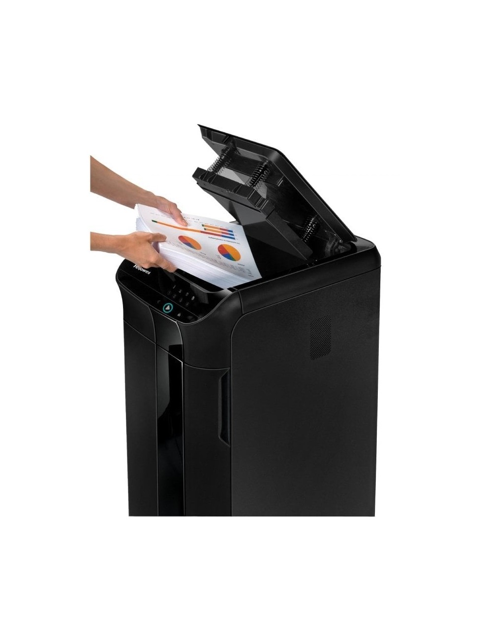 Destructora Fellowes AutoMax 450C/ Corte en Partículas de 4 x 38mm/ Negra