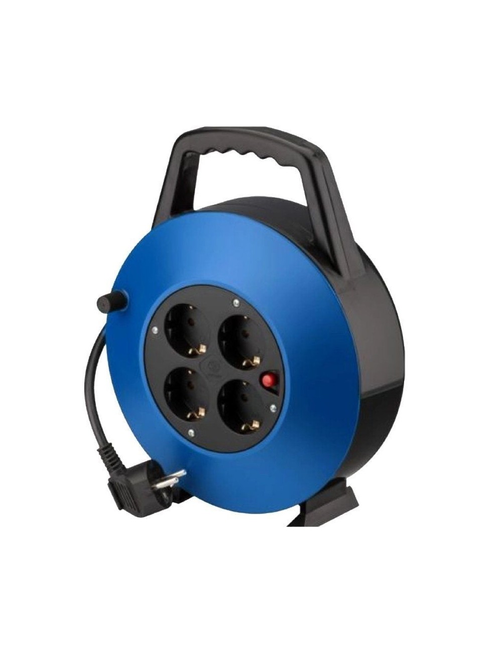 Regleta enrollable Phasak BN 3411/ 4 Tomas de Corriente/ Cable 10m/ Azul