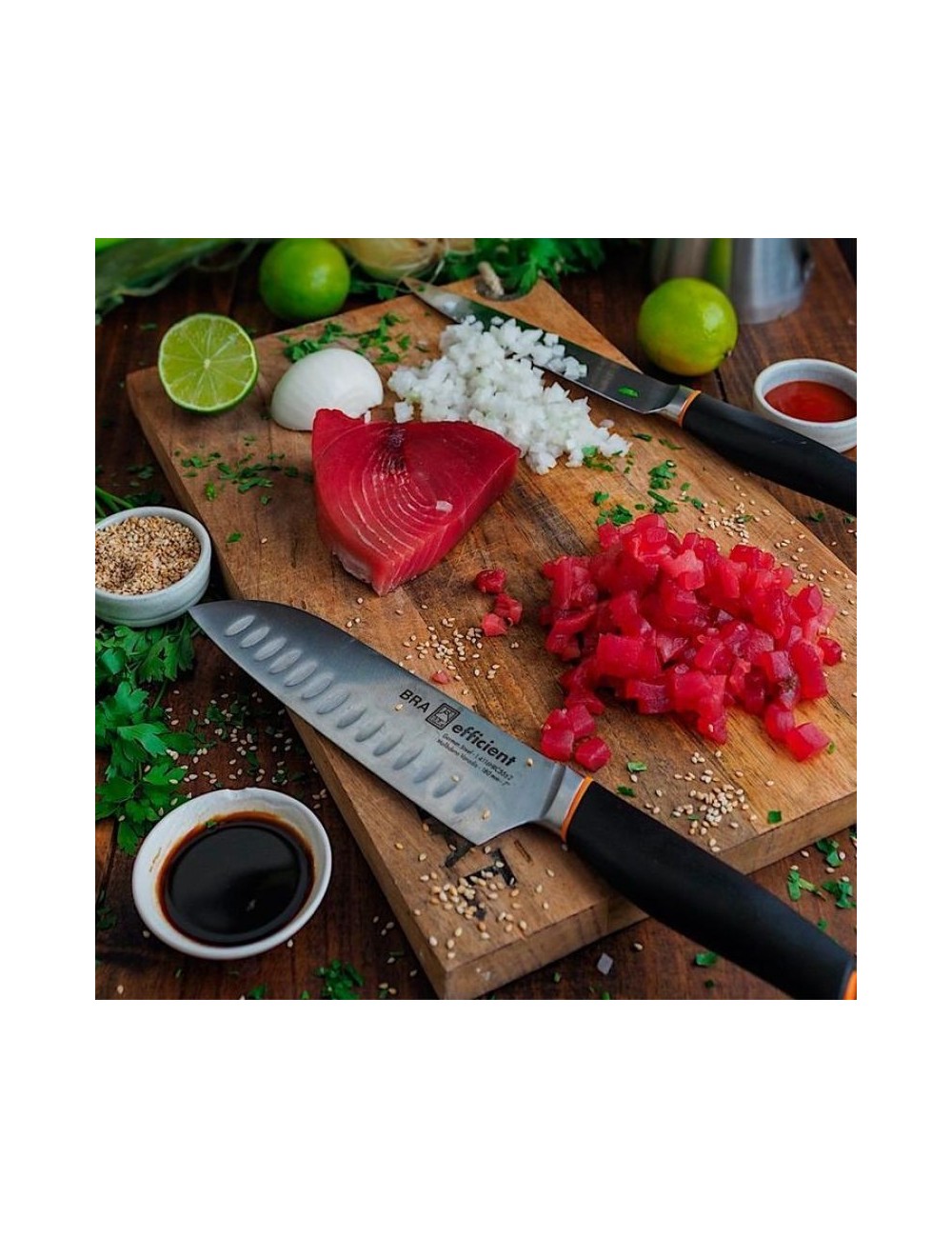 Cuchillo Santoku Bra Efficient A198003/ Hoja 130mm/ Acero inoxidable