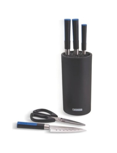 Pack 6 Piezas Monix Solid+ M355003/ 4 Cuchillos Santoku/ 1 Tijeras Solid Pro/ 1 Tacoma Organizadora