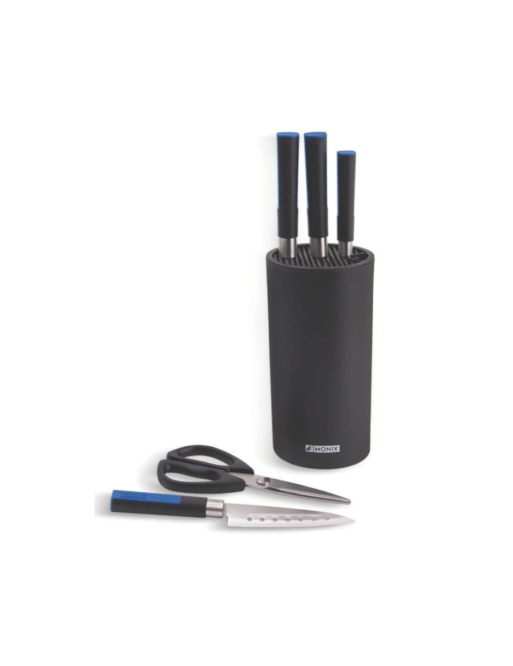 Pack 6 Piezas Monix Solid+ M355003/ 4 Cuchillos Santoku/ 1 Tijeras Solid Pro/ 1 Tacoma Organizadora
