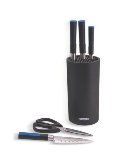 Pack 6 Piezas Monix Solid+ M355003/ 4 Cuchillos Santoku/ 1 Tijeras Solid Pro/ 1 Tacoma Organizadora