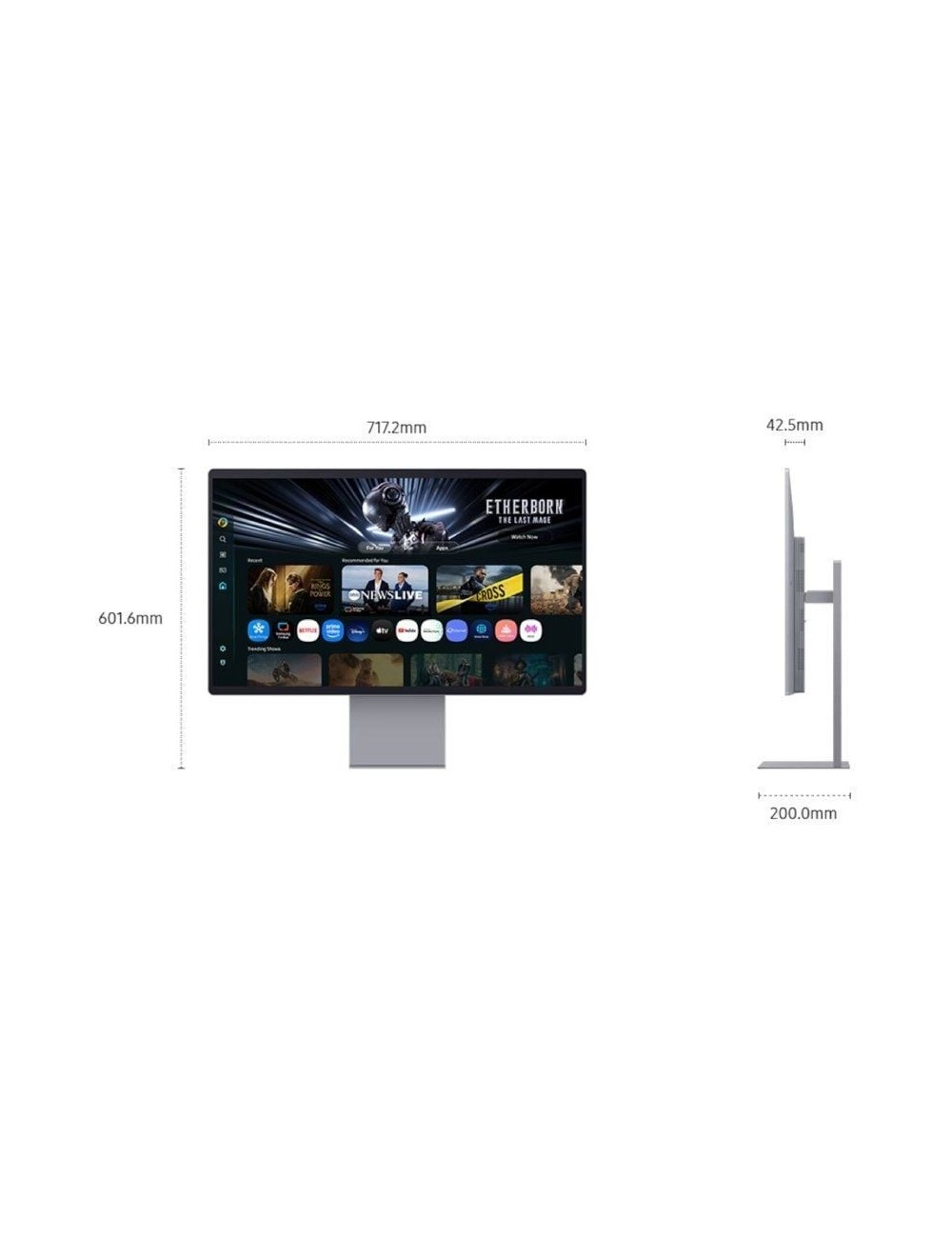 Smart Monitor Gaming Samsung M9 M90SF S32FM900SU 32'/ 4K/ 0.03ms/ 165Hz/ QD-OLED/ Multimedia/ Regulable en altura/ Smart TV/ Pla
