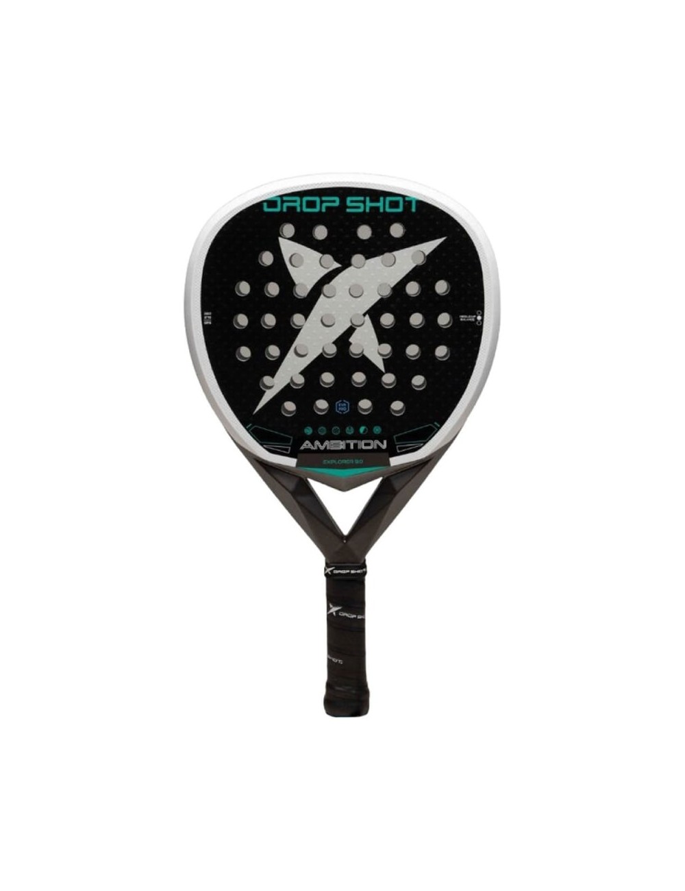 Pala de Pádel Drop Shot Explorer 9.0 2026/ Negra y Blanca