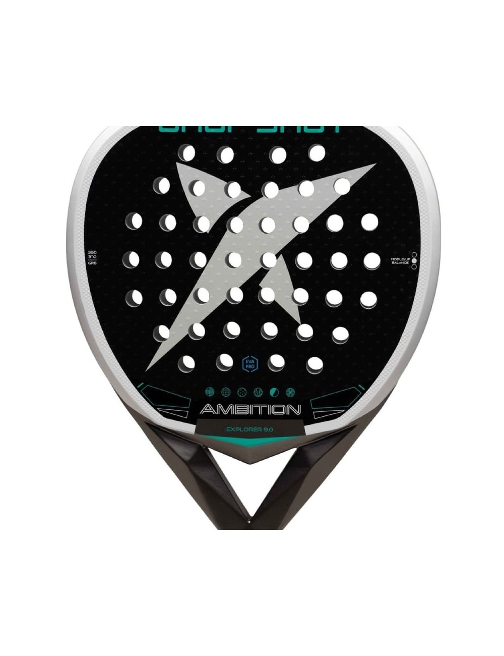 Pala de Pádel Drop Shot Explorer 9.0 2026/ Negra y Blanca