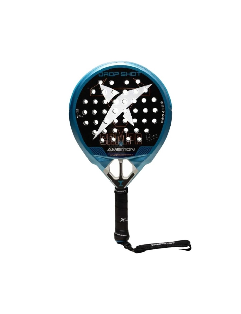 Pala de Pádel Drop Shot Explorer Pro Confort 2.0 2026 (Lucas Campagnolo)/ Azul y Negra