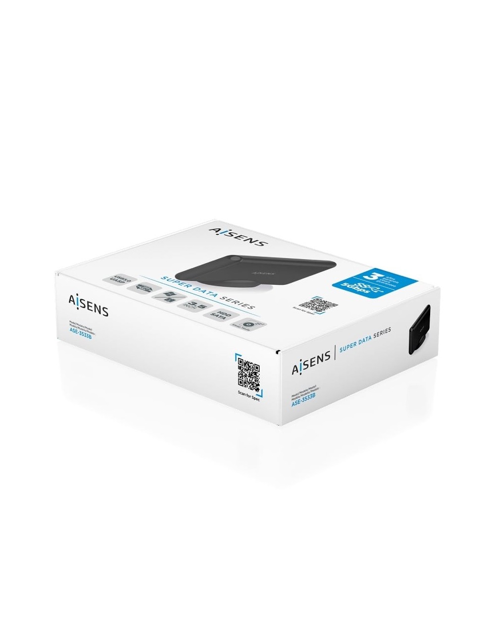 Caja Externa para Disco Duro de 3.5' Aisens ASE-3533B/ USB 3.1