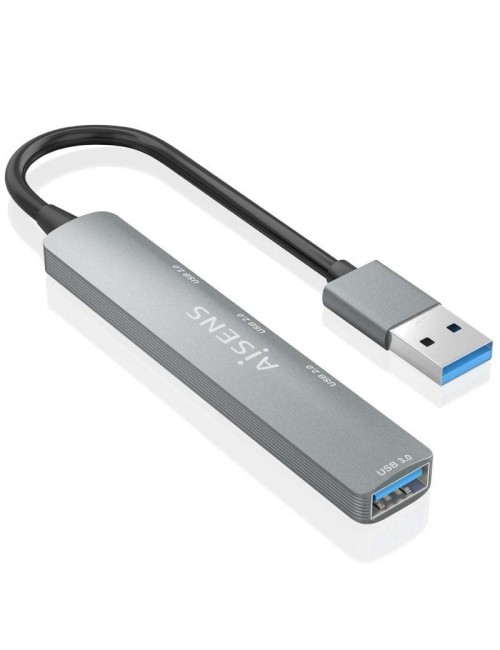 Hub USB 3.0 Aisens A106-0859/ 4xUSB/ Gris