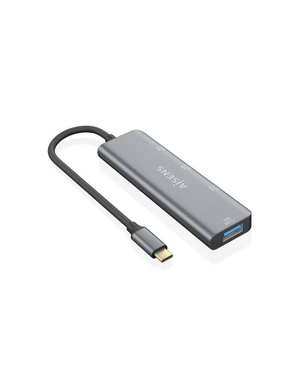 Hub USB Tipo-C Aisens A109-0764/ 3xUSB/ 1xUSB Tipo-C/ Gris