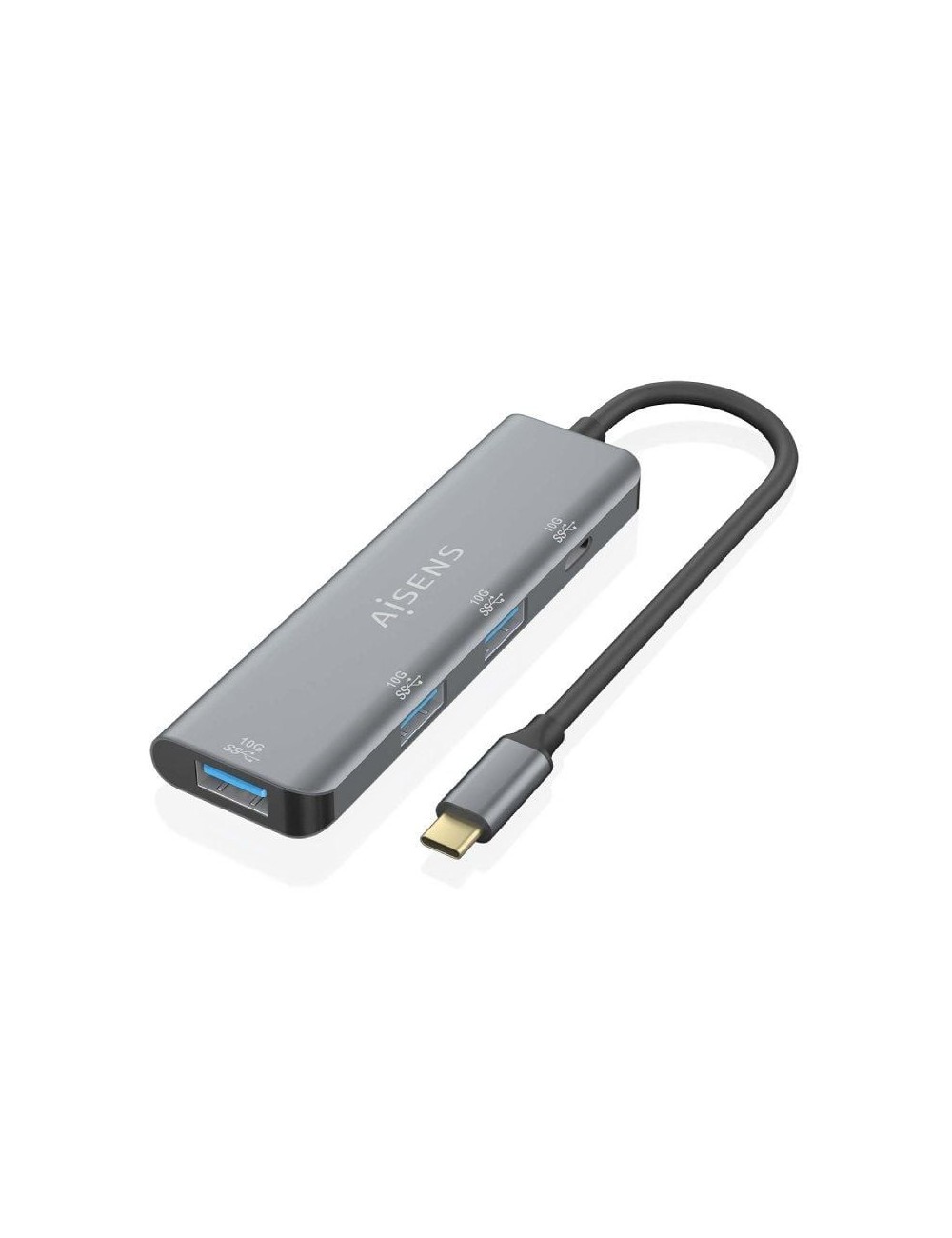 Hub USB Tipo-C Aisens A109-0764/ 3xUSB/ 1xUSB Tipo-C/ Gris