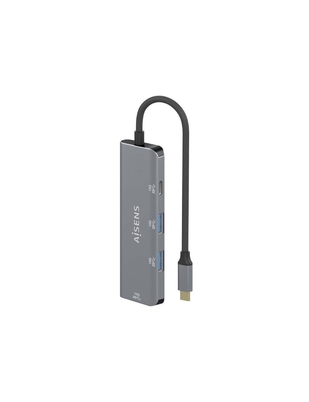 Hub USB Tipo-C Aisens A109-0764/ 3xUSB/ 1xUSB Tipo-C/ Gris