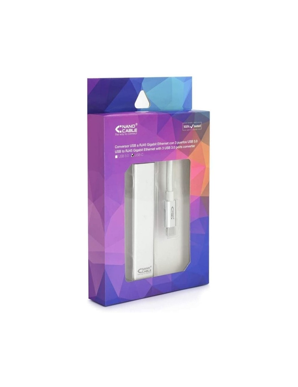 Hub USB Tipo-C Nanocable 10.03.0404/ 3xUSB/ 1xRJ45/ Gris