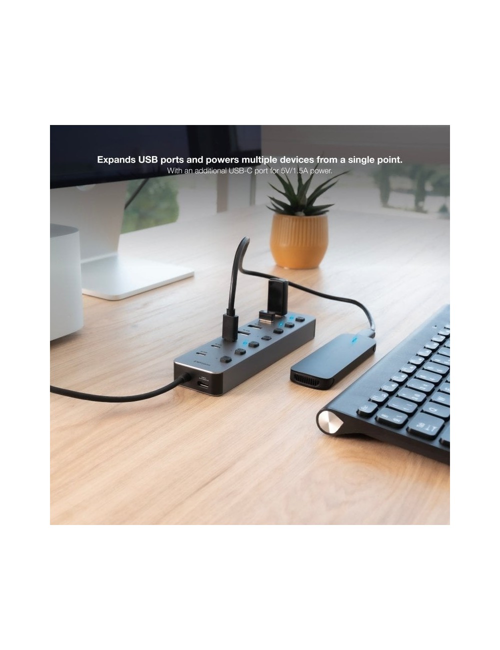 Hub USB + USB Tipo-C Nanocable 10.16.4510/ 4xUSB/ 3xUSB Tipo-C/ 1xUSB Tipo-C PD/ Gris