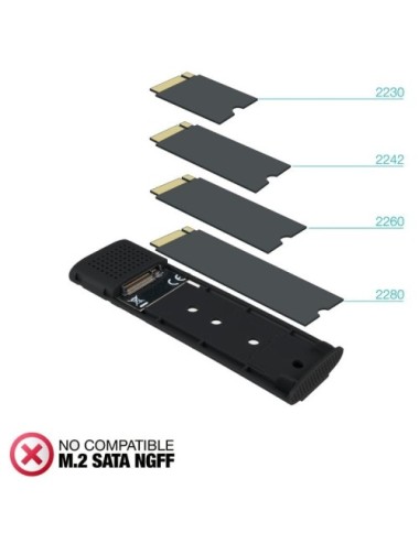 Caja Externa para Disco SSD M.2 NVMe TooQ TQE-2231B/ USB 3.1