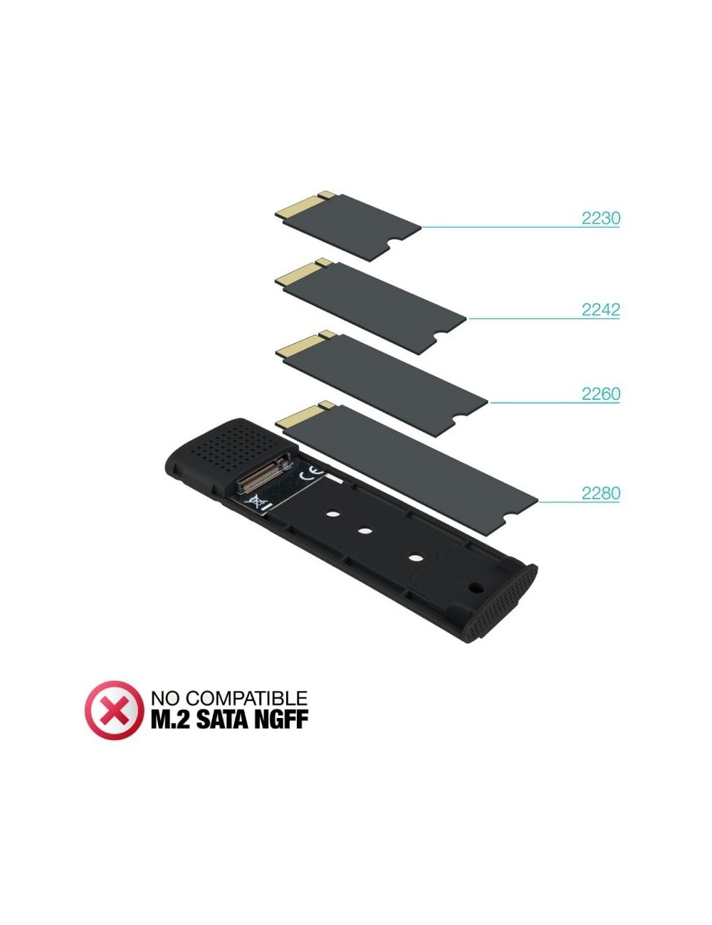 Caja Externa para Disco SSD M.2 NVMe TooQ TQE-2231B/ USB 3.1
