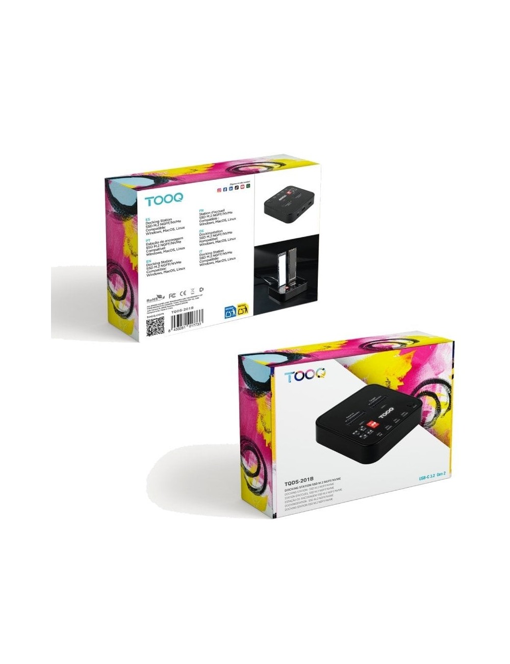 Docking Station para SSD M2 SATA/NVMe TooQ TQDS-201B