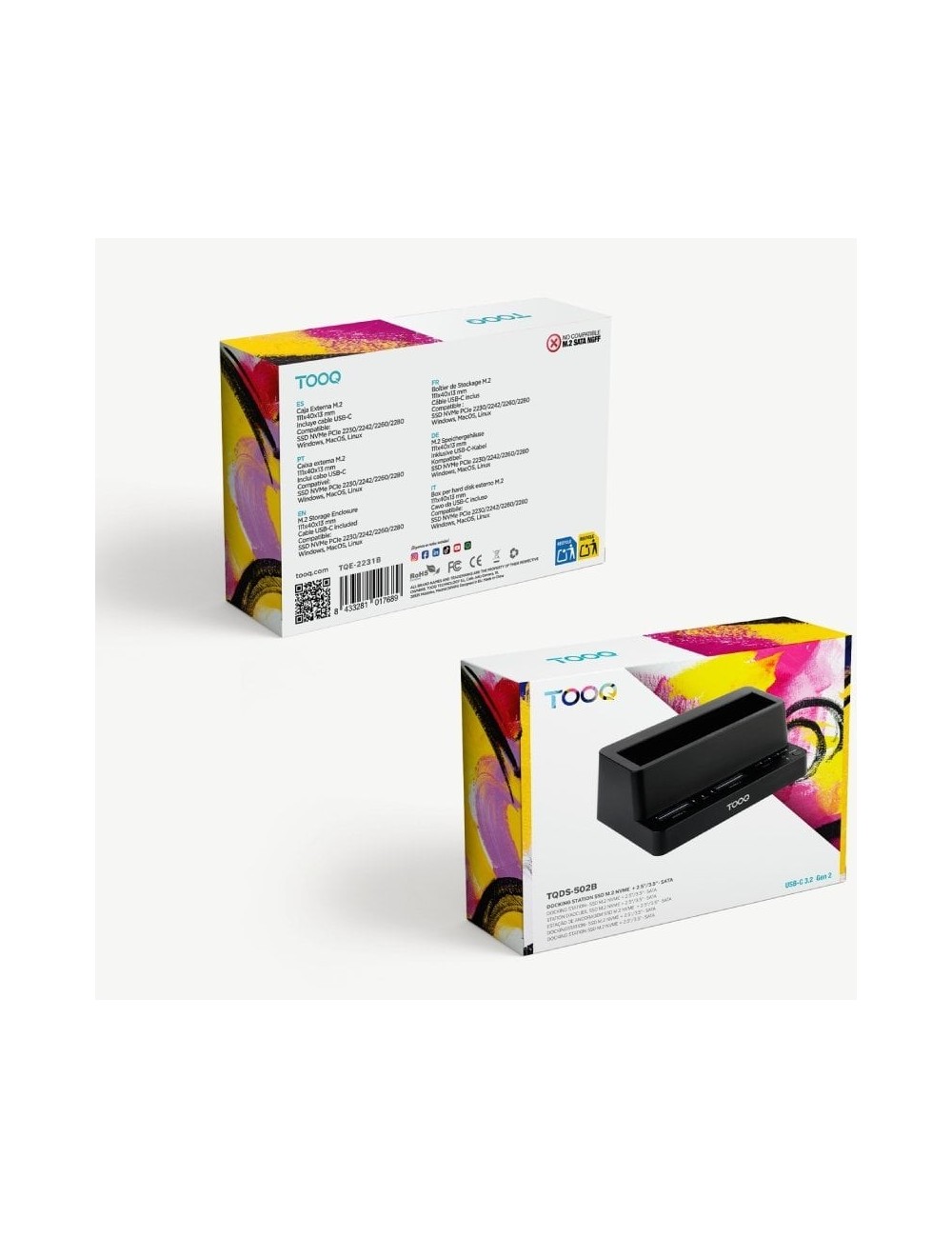 Docking Station para SSD M2 SATA/NVMe TooQ TQDS-502B