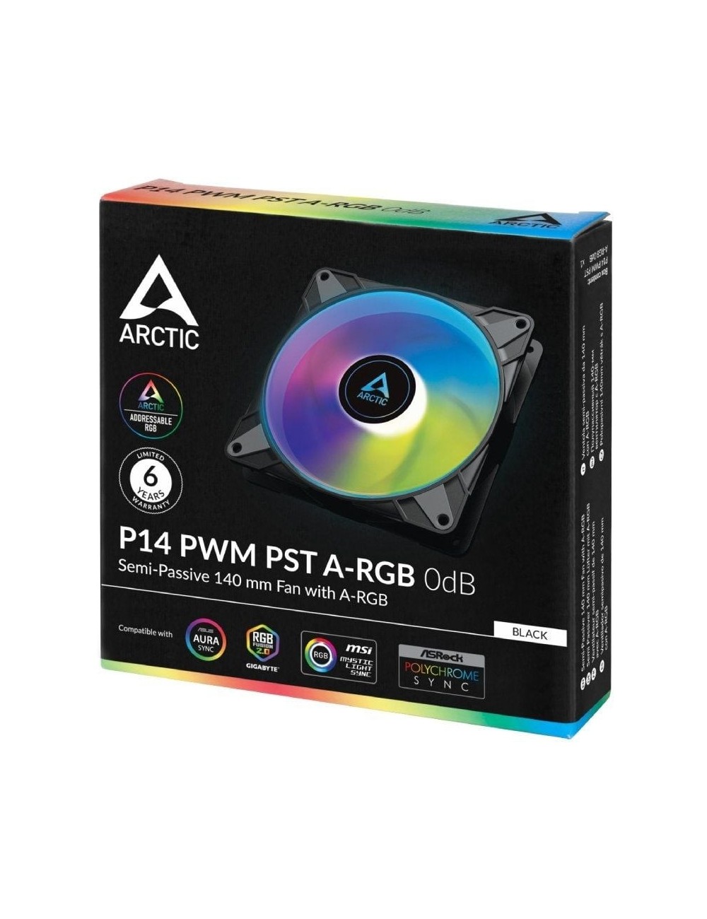 Ventilador Arctic P14 PWM PST A-RGB/ 14cm/ Negro