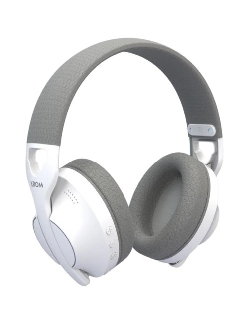 Auriculares Gaming Inalámbricos con Micrófono Krom Phase/ Bluetooth/ Jack 3.5/ USB 2.0/ Blancos