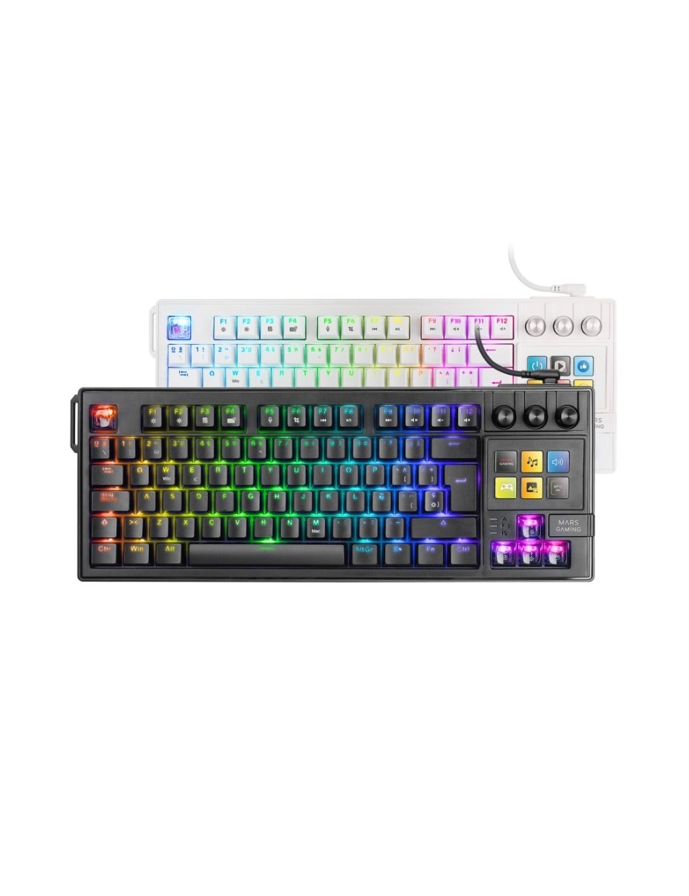 Teclado Gaming Mecánico Mars Gaming MK-MASTER/ Switch Rojo/ Negro/ Incluye SmartDeck