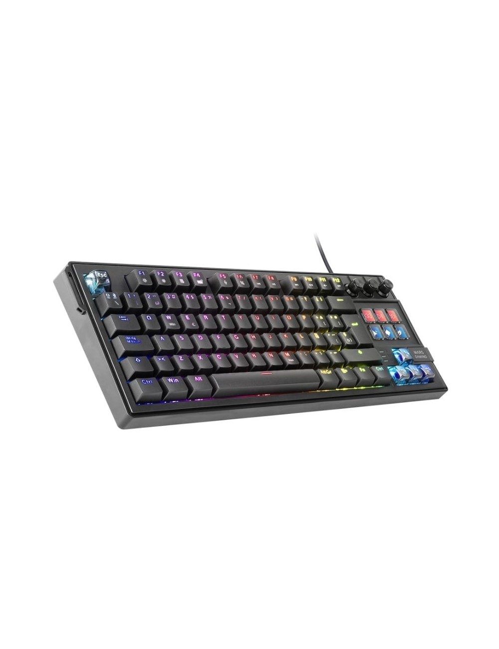 Teclado Gaming Mecánico Mars Gaming MK-MASTER/ Switch Rojo/ Negro/ Incluye SmartDeck