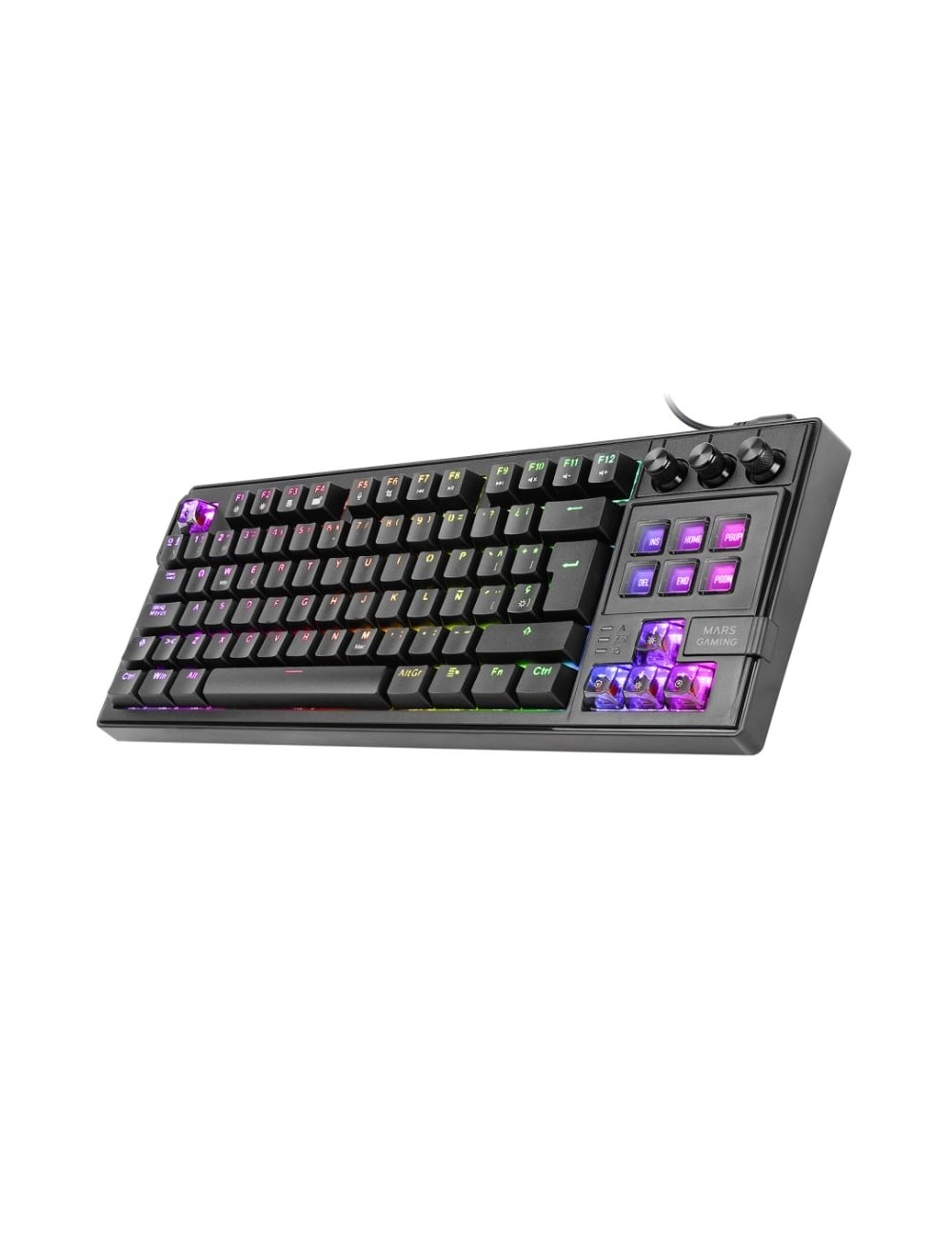 Teclado Gaming Mecánico Mars Gaming MK-MASTER/ Switch Rojo/ Negro/ Incluye SmartDeck
