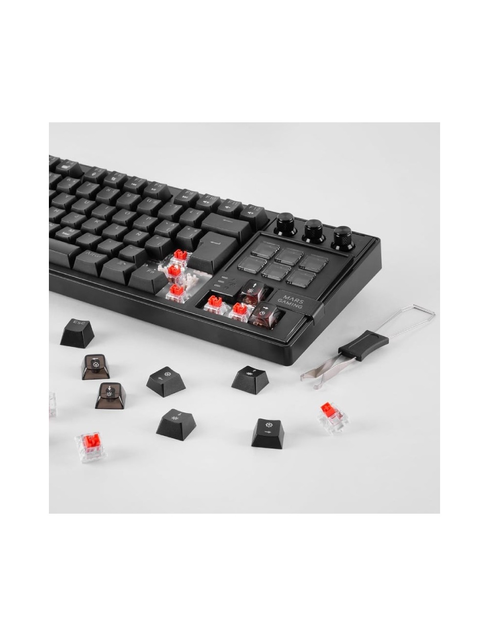 Teclado Gaming Mecánico Mars Gaming MK-MASTER/ Switch Rojo/ Negro/ Incluye SmartDeck
