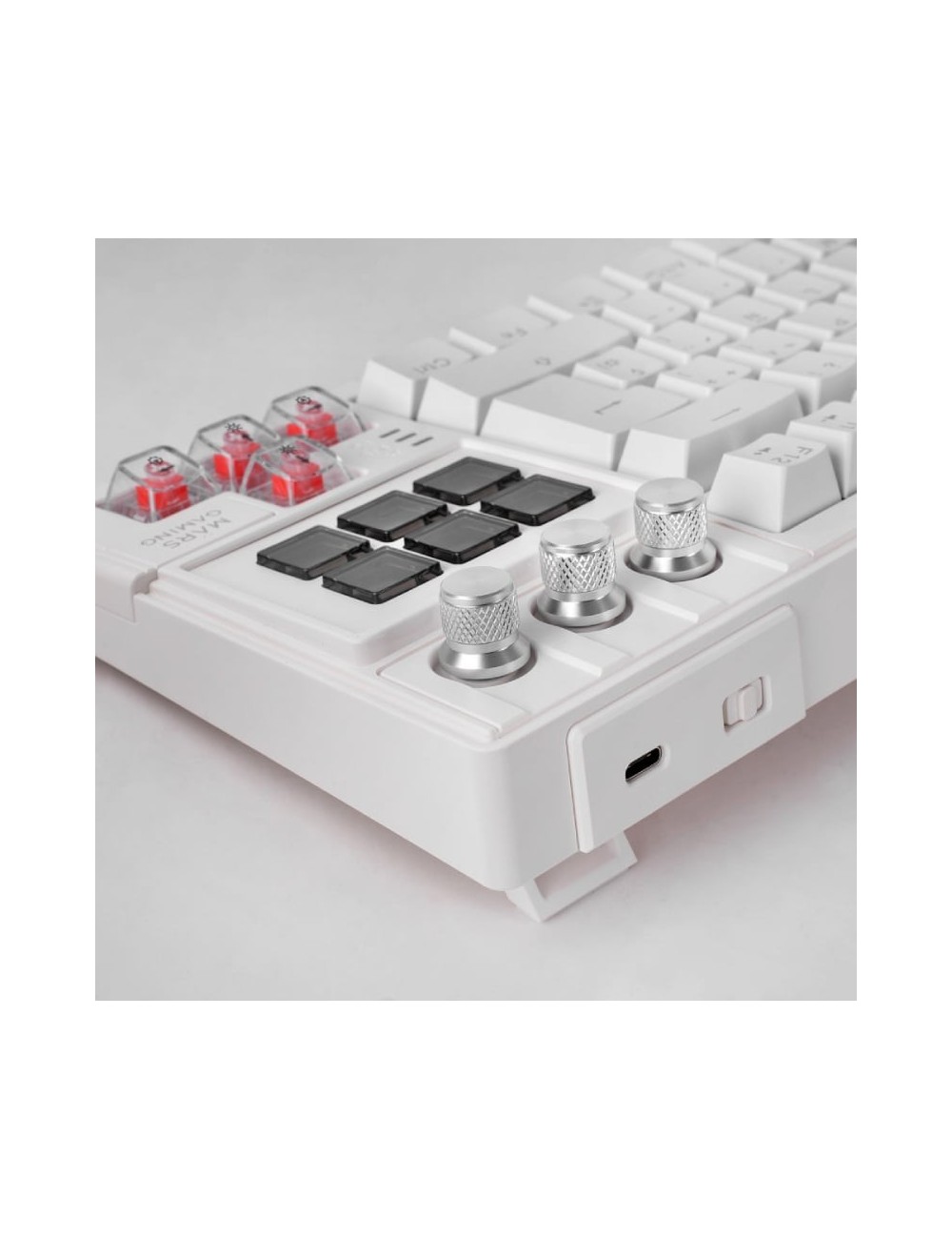 Teclado Gaming Mecánico Mars Gaming MK-MASTER/ Switch Rojo/ Blanco/ Incluye SmartDeck