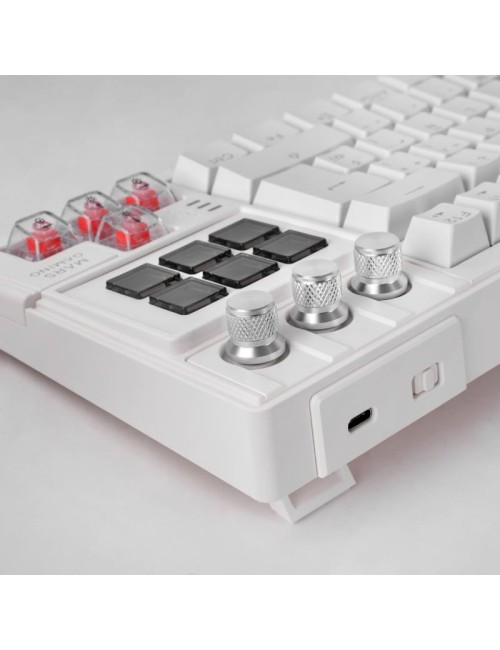 Teclado Gaming Mecánico Mars Gaming MK-MASTER/ Switch Rojo/ Blanco/ Incluye SmartDeck