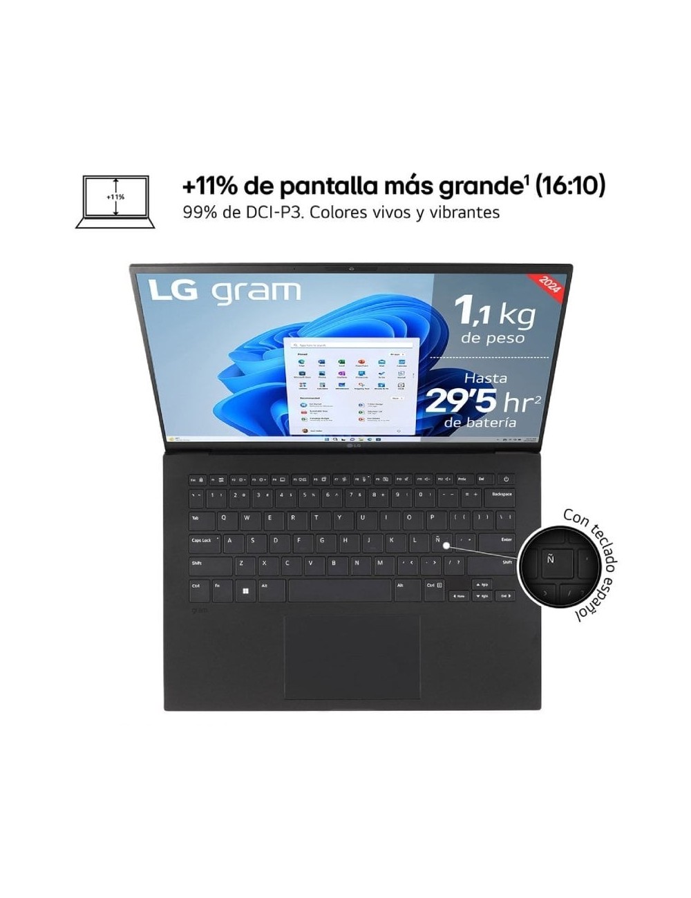 Portátil LG Gram 14ZB90S-G.AA55BN Intel Core Ultra 5-115U/ 16GB/ 512GB SSD/ 14'/ Win11