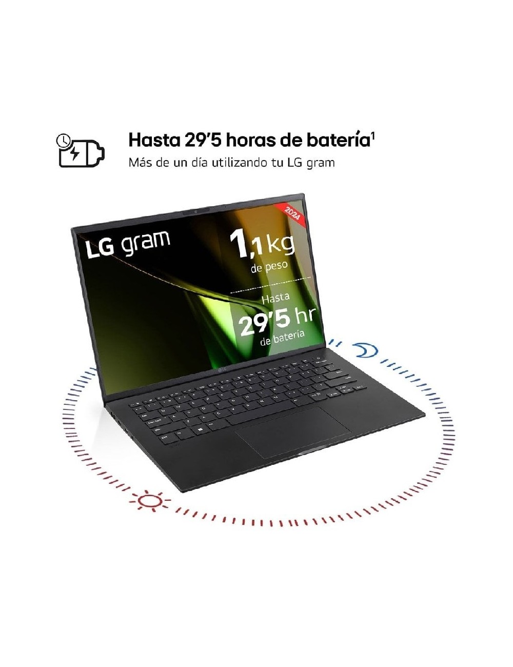 Portátil LG Gram 14ZB90S-G.AX55BN Intel Core Ultra 5-115U/ 16GB/ 512GB SSD/ 14'/ Sin Sistema Operativo