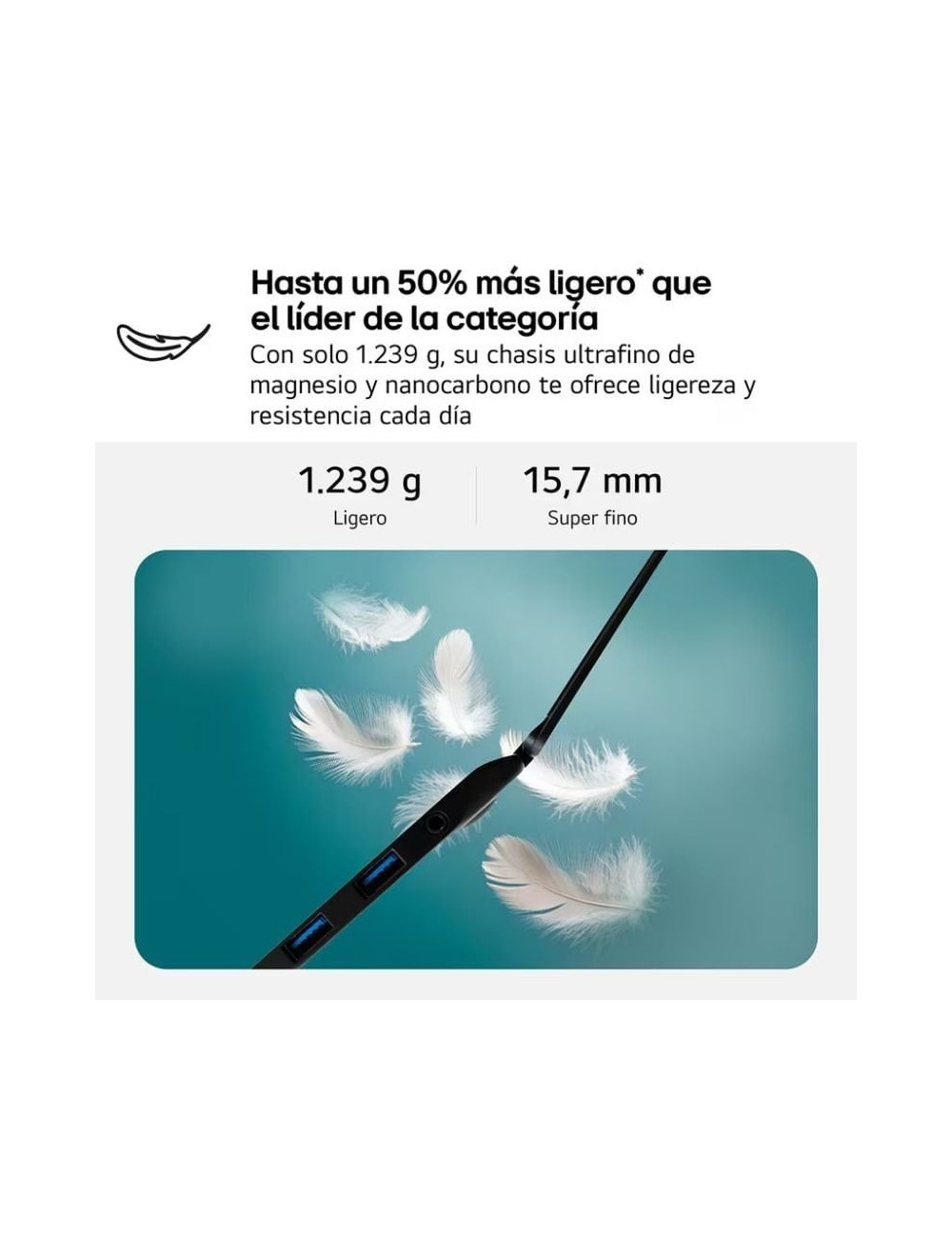 Portátil LG Gram 16Z90TL-V.AZ85BN Intel Core Ultra 7-258V/ 32GB/ 512GB SSD/ 16'/ Win11 Pro