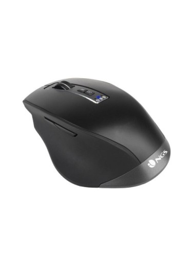 Ratón Ergonómico Inalámbrico NGS BLUR-RB/ Batería recargable/ Hasta 3200 DPI/ Negro