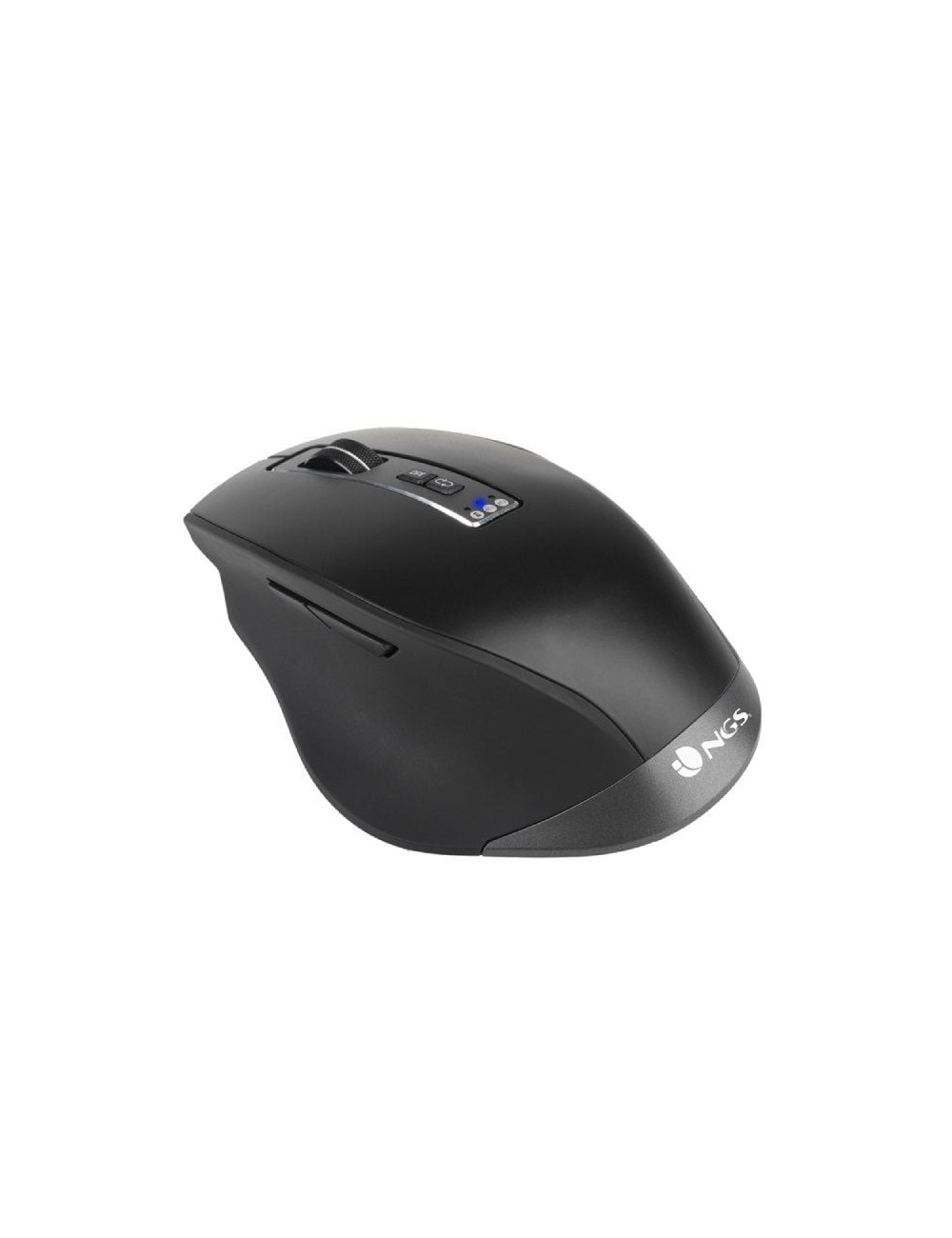 Ratón Ergonómico Inalámbrico NGS BLUR-RB/ Batería recargable/ Hasta 3200 DPI/ Negro
